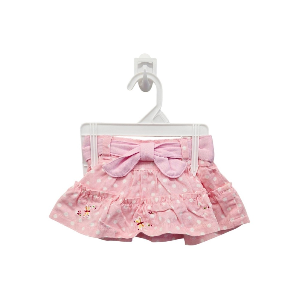Vintage Sesame Beginnings Baby Girl Pink Polka Dot Skirt 3-6M Y2K